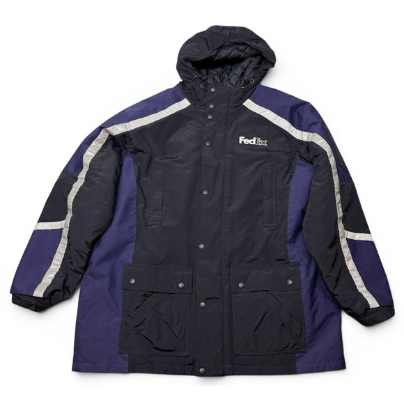 FedEx Parka Jacket Mens XXL Blue Stan Herman PrimaLoft Insulated Workwear FD3330